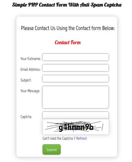 Product picture Simple PHP Contact Form With Anti-Spam Captcha